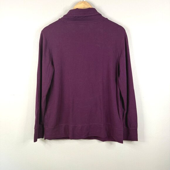 Tommy Bahama Womens Quarter-Zip Relaxed Fit Purple Pullover Sweatshirt M - Picture 2 of 11